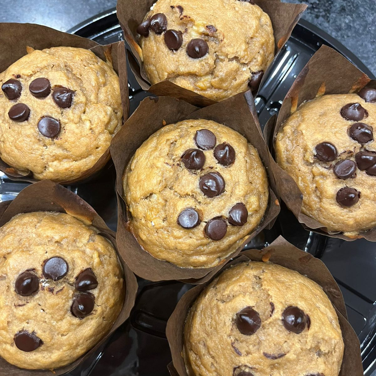 Healthy Banana/ Chocolate Muffins - 6 unidades